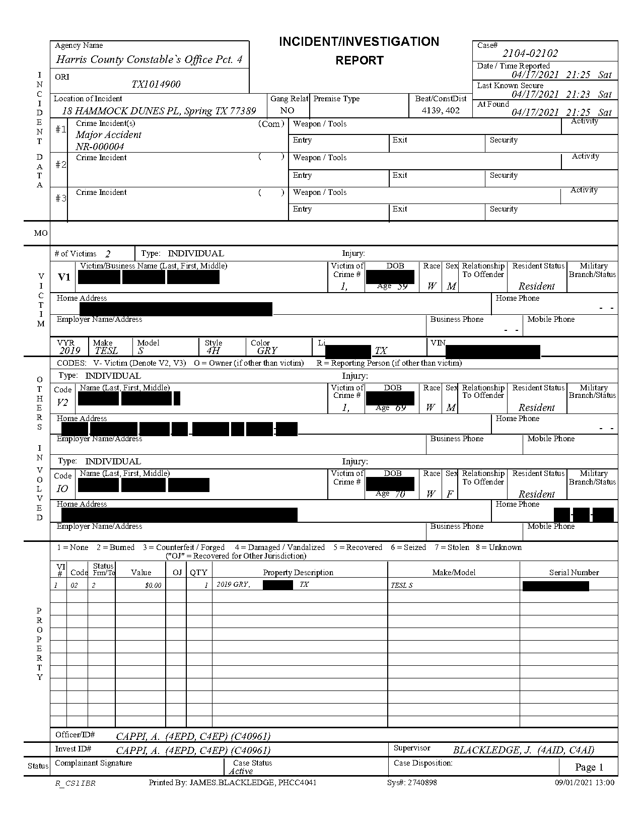 harris county constable crash report