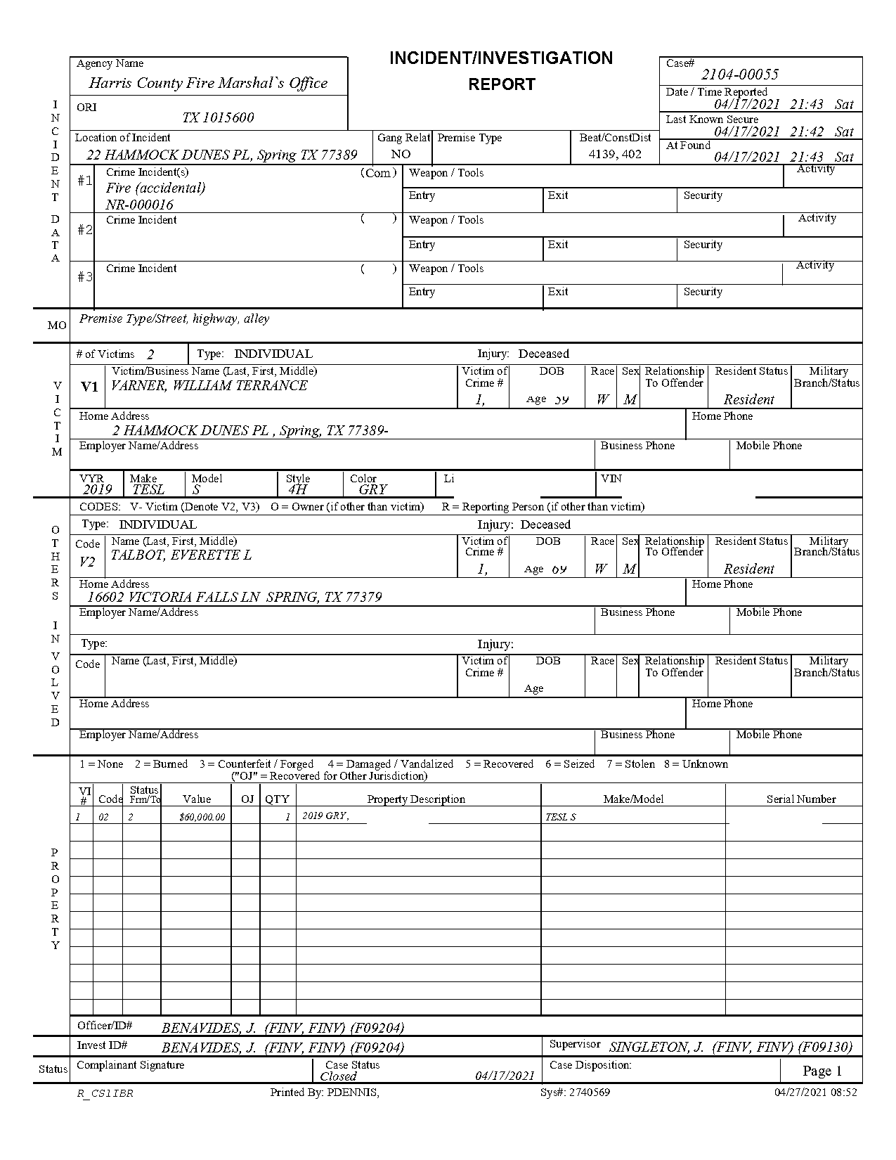 harris county constable crash report