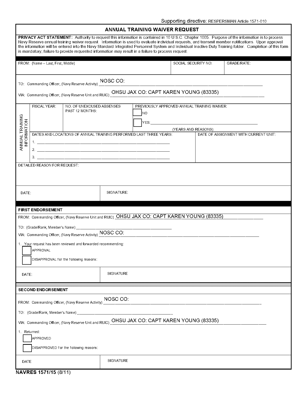 navy at waiver fillable form